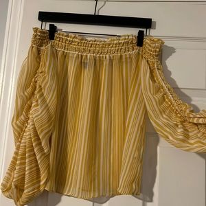 Yellow stripe Off the shoulder top